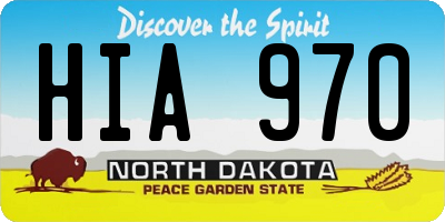 ND license plate HIA970