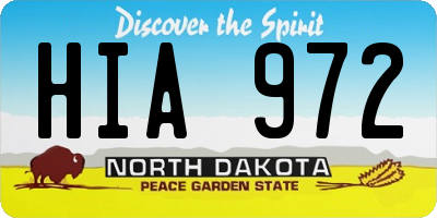 ND license plate HIA972
