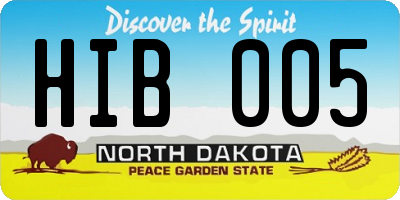 ND license plate HIB005