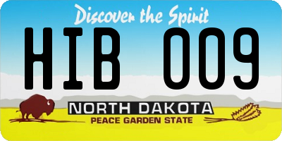 ND license plate HIB009
