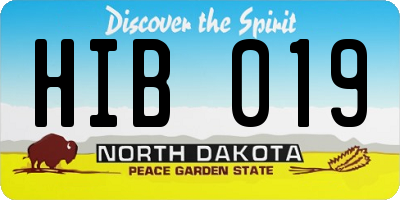 ND license plate HIB019