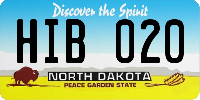 ND license plate HIB020