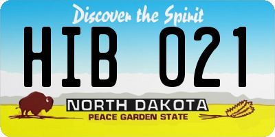 ND license plate HIB021