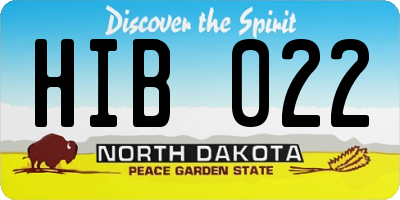 ND license plate HIB022