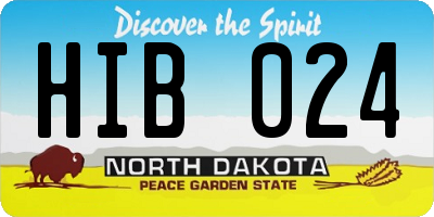 ND license plate HIB024