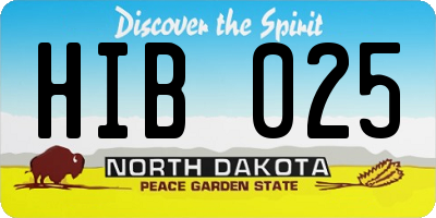 ND license plate HIB025