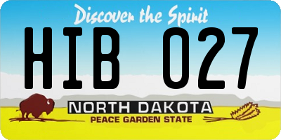 ND license plate HIB027