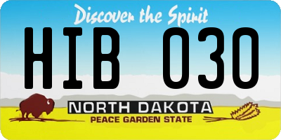 ND license plate HIB030