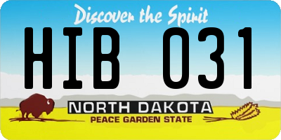 ND license plate HIB031