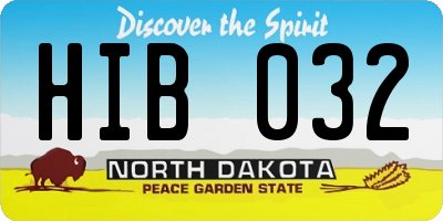 ND license plate HIB032