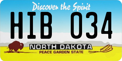 ND license plate HIB034