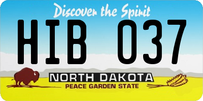ND license plate HIB037