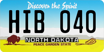 ND license plate HIB040