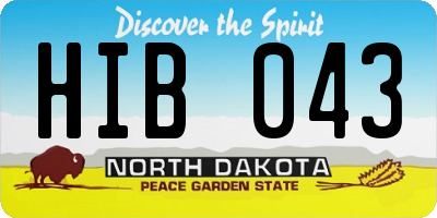 ND license plate HIB043