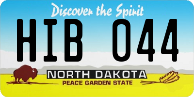 ND license plate HIB044