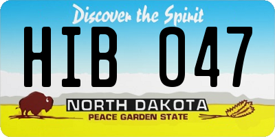 ND license plate HIB047