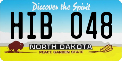 ND license plate HIB048