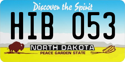 ND license plate HIB053