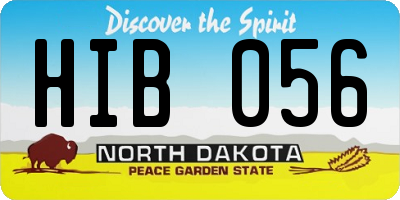 ND license plate HIB056