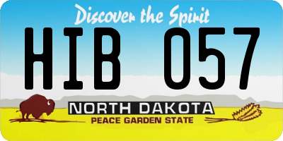 ND license plate HIB057