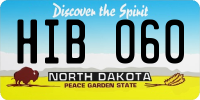 ND license plate HIB060