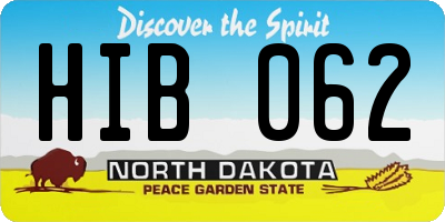 ND license plate HIB062