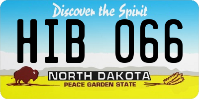 ND license plate HIB066