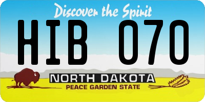 ND license plate HIB070