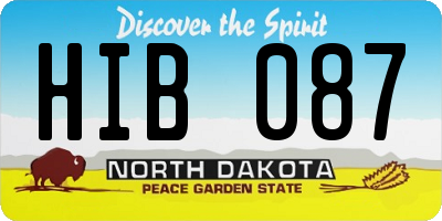ND license plate HIB087