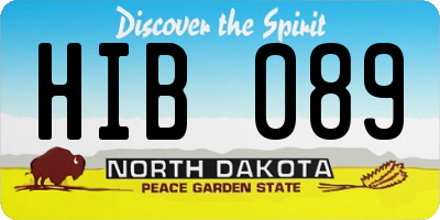 ND license plate HIB089