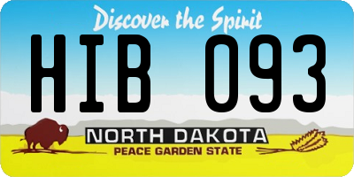 ND license plate HIB093