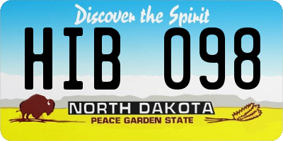 ND license plate HIB098