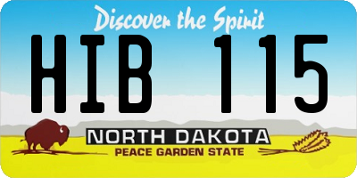 ND license plate HIB115