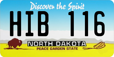 ND license plate HIB116