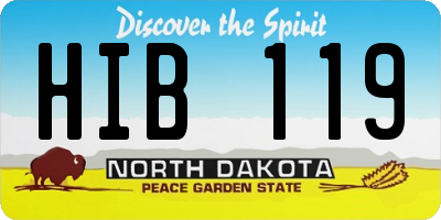 ND license plate HIB119