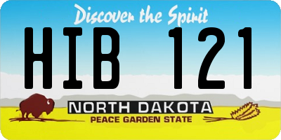 ND license plate HIB121