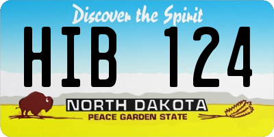 ND license plate HIB124