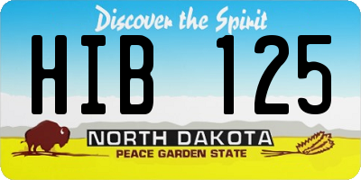 ND license plate HIB125