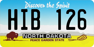 ND license plate HIB126