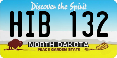 ND license plate HIB132