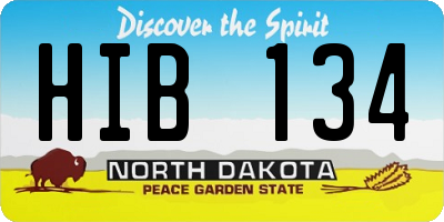 ND license plate HIB134