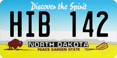 ND license plate HIB142