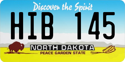 ND license plate HIB145