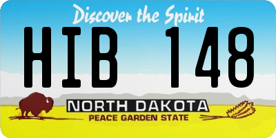 ND license plate HIB148