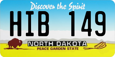 ND license plate HIB149