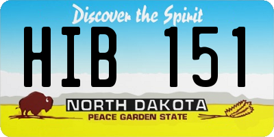 ND license plate HIB151