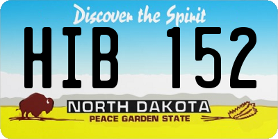 ND license plate HIB152
