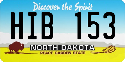 ND license plate HIB153
