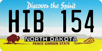 ND license plate HIB154