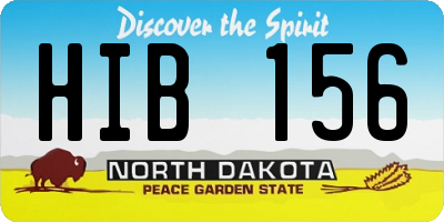 ND license plate HIB156
